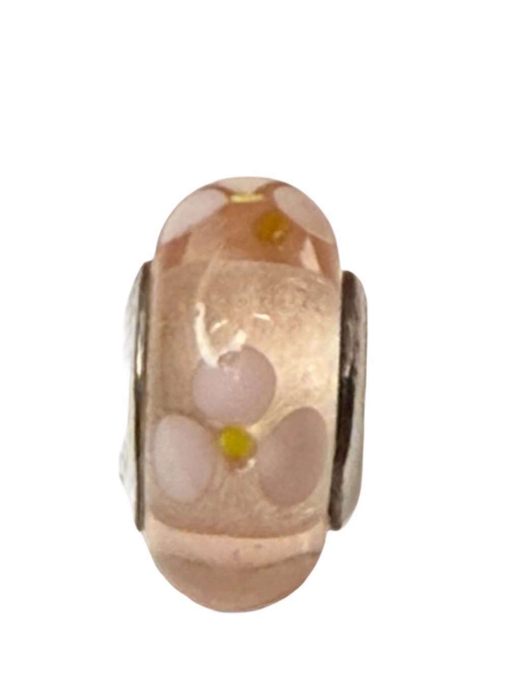 Retired Pandora Pink Flower Murano Glass Charm 790619 ALE